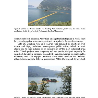 2017 Public Art Public Feeling Contrasting Site Specific Projects of Christo and Ai Weiwei