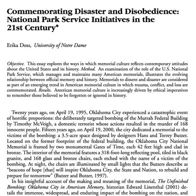 2016_DossCommemoratingDisasterandDisobedience
